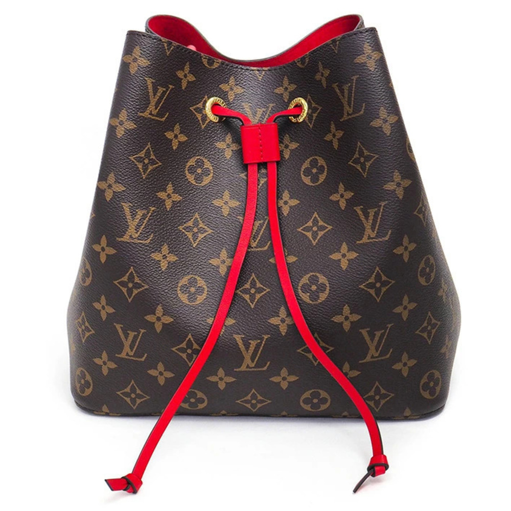 Louis Vuitton Neo Noe Monogram Shoulder Bag Coquelicot Red